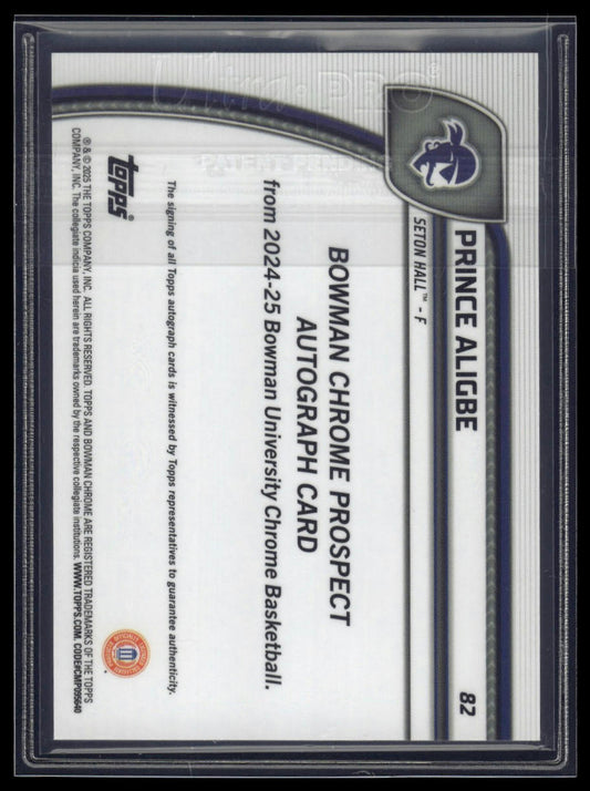 2024-25 Bowman University Chrome #82 Prince Aligbe Prospects Autographs