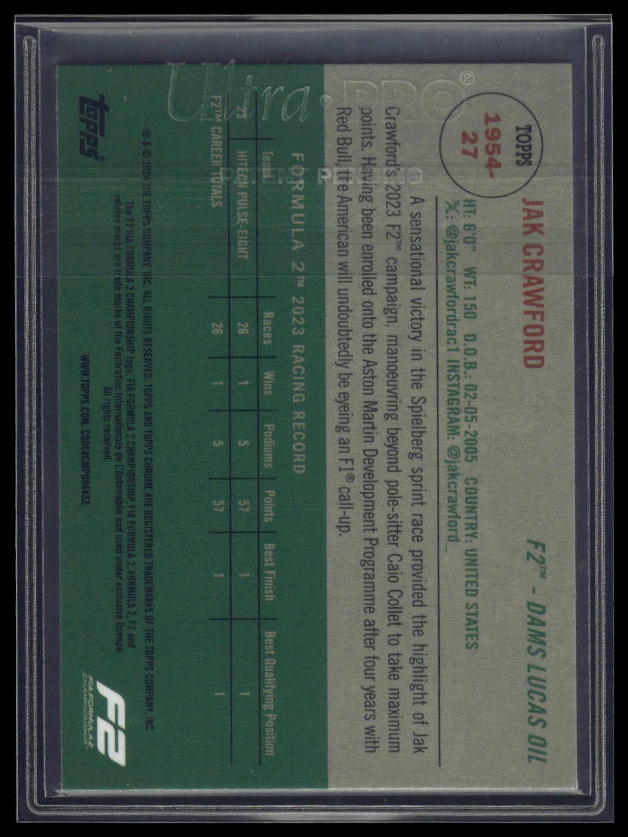 2024 Topps Chrome Formula 1 #1954-27 Jak Crawford 1954 Topps