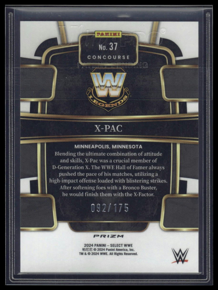 2024 Panini Select WWE #37 X-Pac Red Prizms #/175