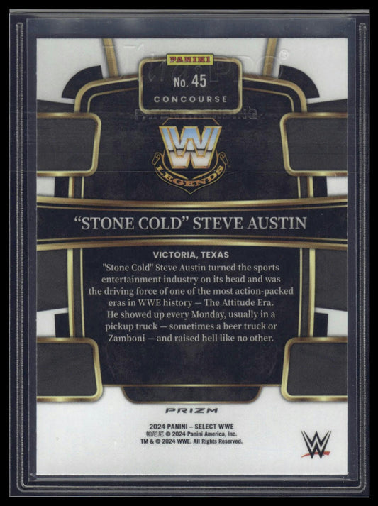 2024 Panini Select WWE #45 "Stone Cold" Steve Austin Orange Flash Prizms
