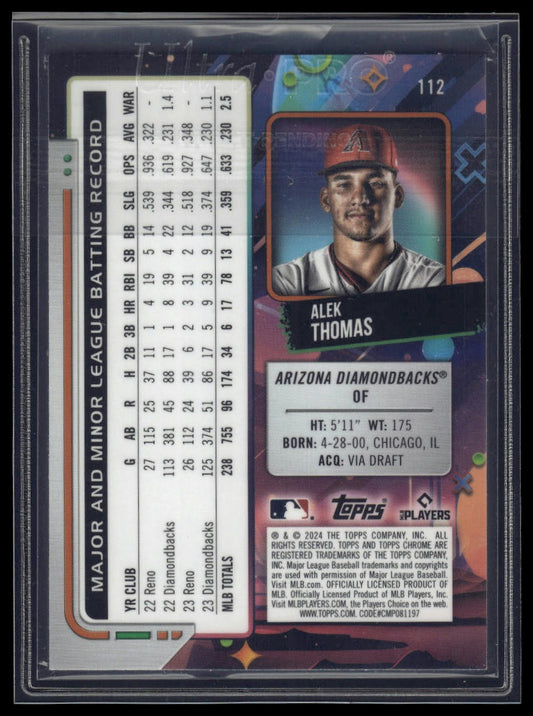 2024 Topps Chrome Cosmic #112 Alek Thomas Blue Moon Refractors #/99