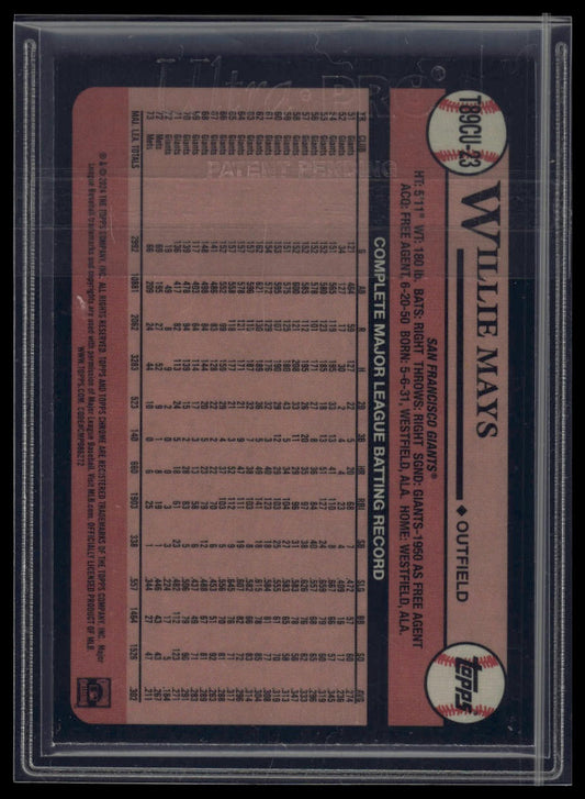 2024 Topps Update Willie Mays 1989 Topps Baseball 35th Anniversary Chrome