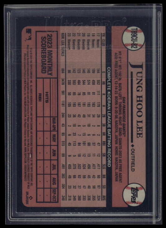 2024 Topps Update Jung Hoo Lee 1989 Topps Baseball 35th Anniversary Chrome