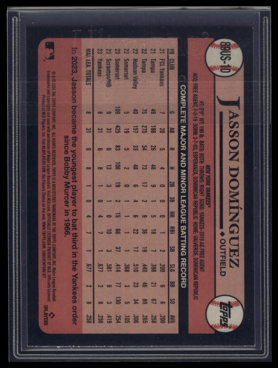 2024 Topps Update Jasson Domínguez 1989 Topps Baseball 35th Anniversary