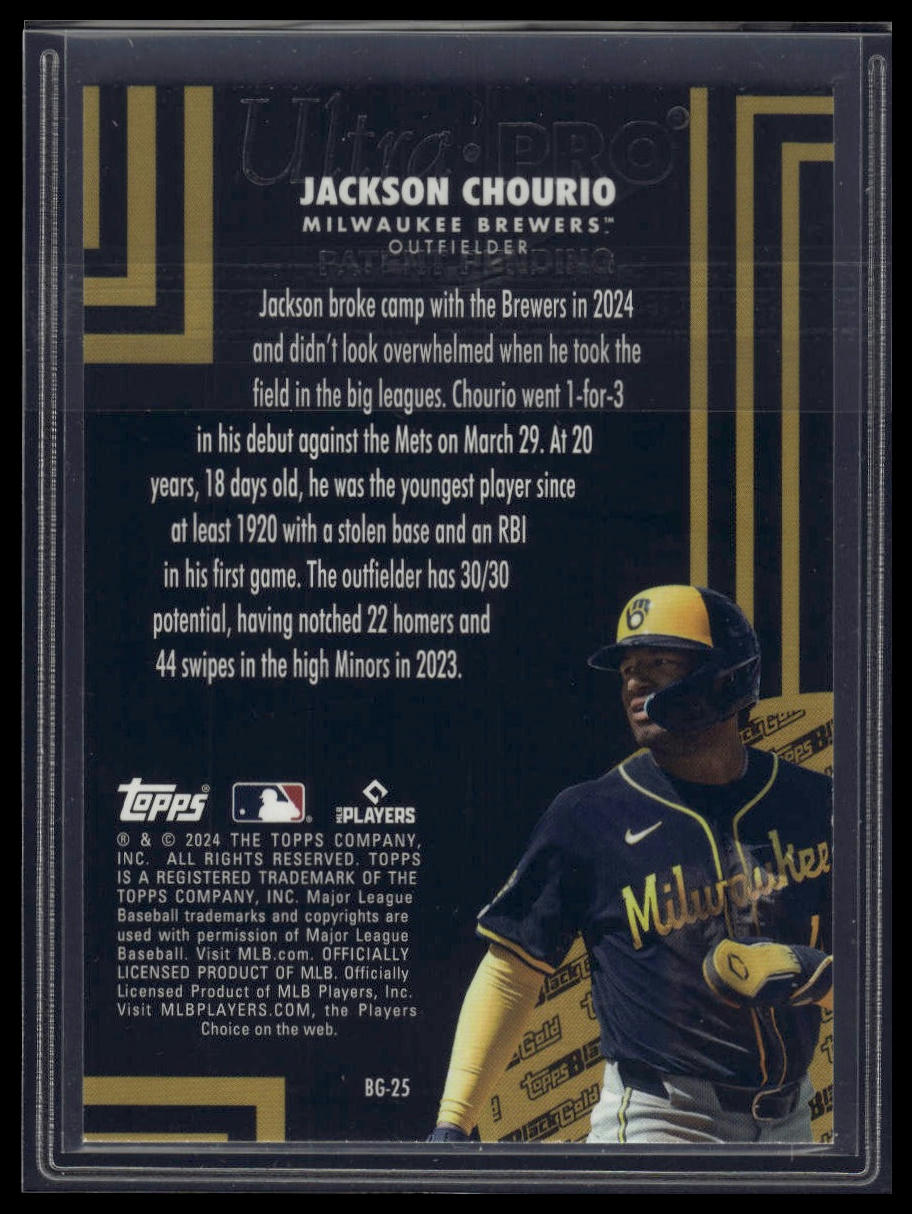 2024 Topps Update #BG-25 Jackson Chourio Topps Black Gold