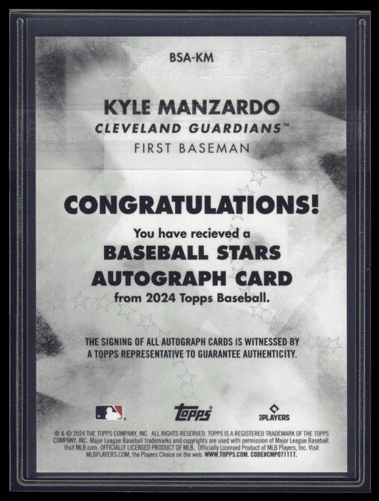 2024 Topps Update #BSA-KM Kyle Manzardo Baseball Stars Autographs