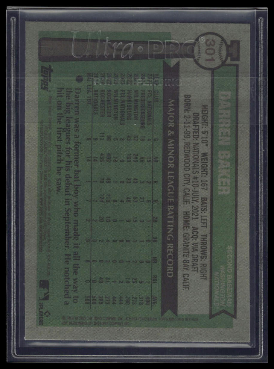 2025 Topps Heritage #301 Darren Baker Light Purple