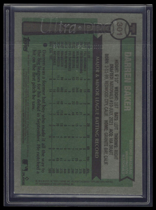 2025 Topps Heritage #301 Darren Baker Light Purple