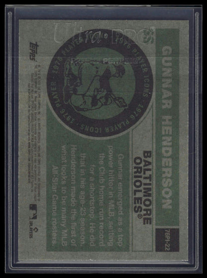 2025 Topps Heritage #76PI-22 Gunnar Henderson 1976 Player Icons Holographic