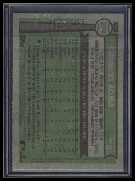 2025 Topps Heritage #274 Luisangel Acuña