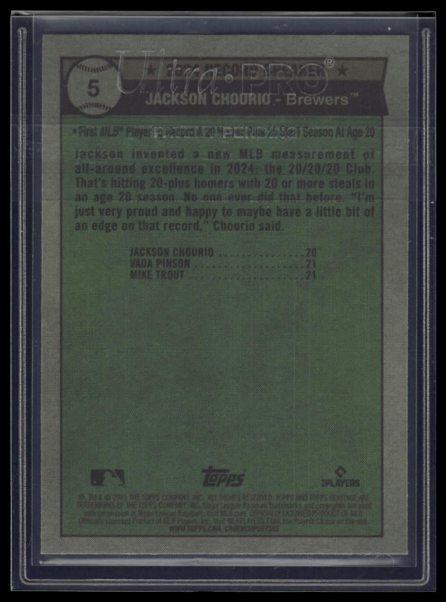 2025 Topps Heritage #5 Jackson Chourio