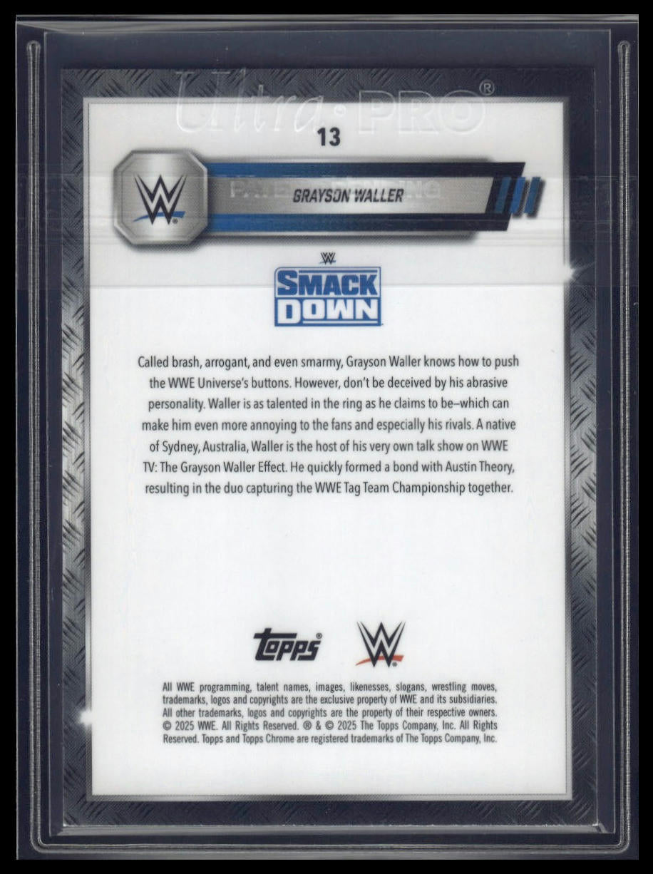 2025 Topps Chrome Sapphire WWE #13 Grayson Waller