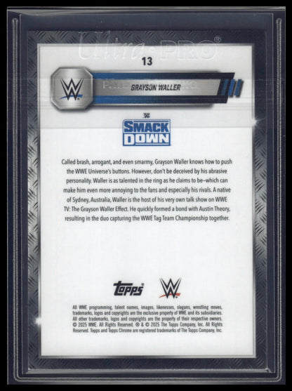 2025 Topps Chrome Sapphire WWE #13 Grayson Waller