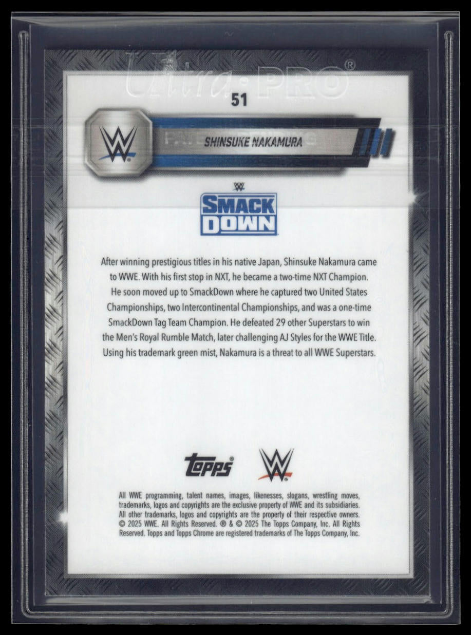 2025 Topps Chrome Sapphire WWE #51 Shinsuke Nakamura