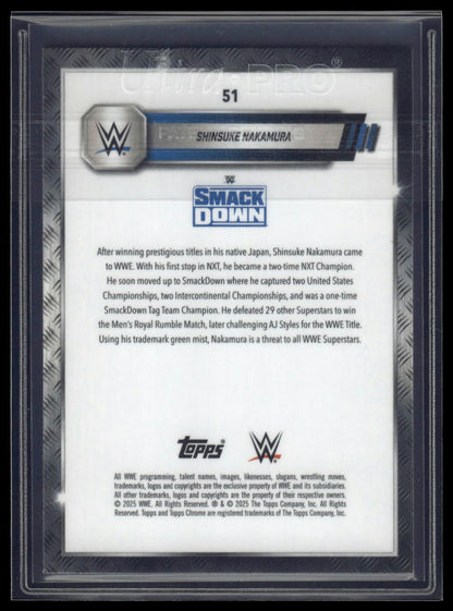 2025 Topps Chrome Sapphire WWE #51 Shinsuke Nakamura