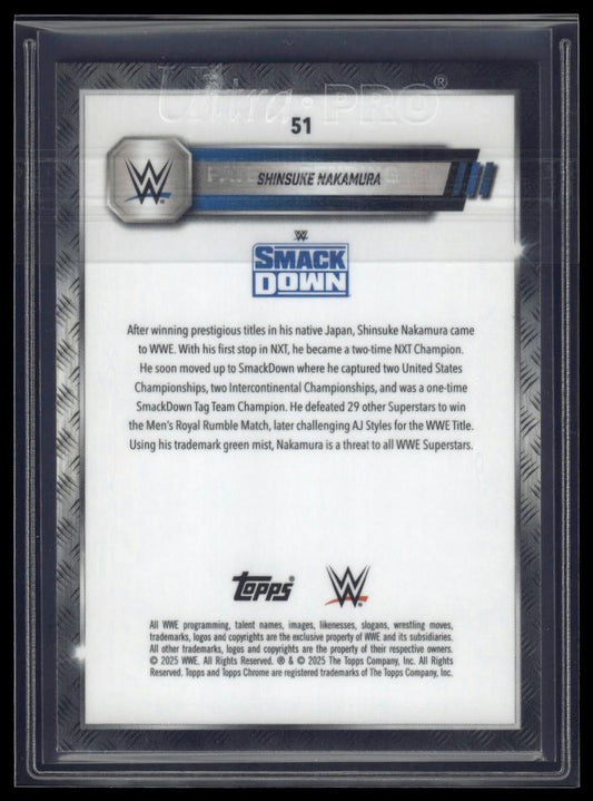 2025 Topps Chrome Sapphire WWE #51 Shinsuke Nakamura