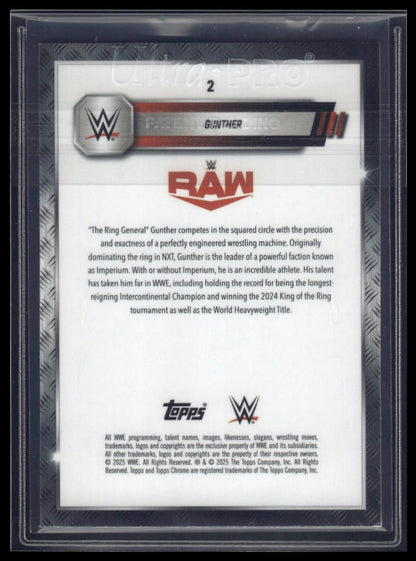 2025 Topps Chrome Sapphire WWE #2 Gunther