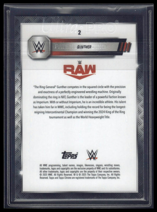 2025 Topps Chrome Sapphire WWE #2 Gunther