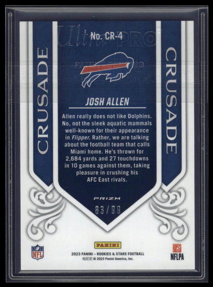 2023 Panini Rookies & Stars #AI-4 Josh Allen Airborne Red #/99