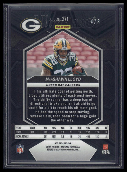 2024 Panini Mosaic #279 MarShawn Lloyd Mosaic Choice Black Gold #/8
