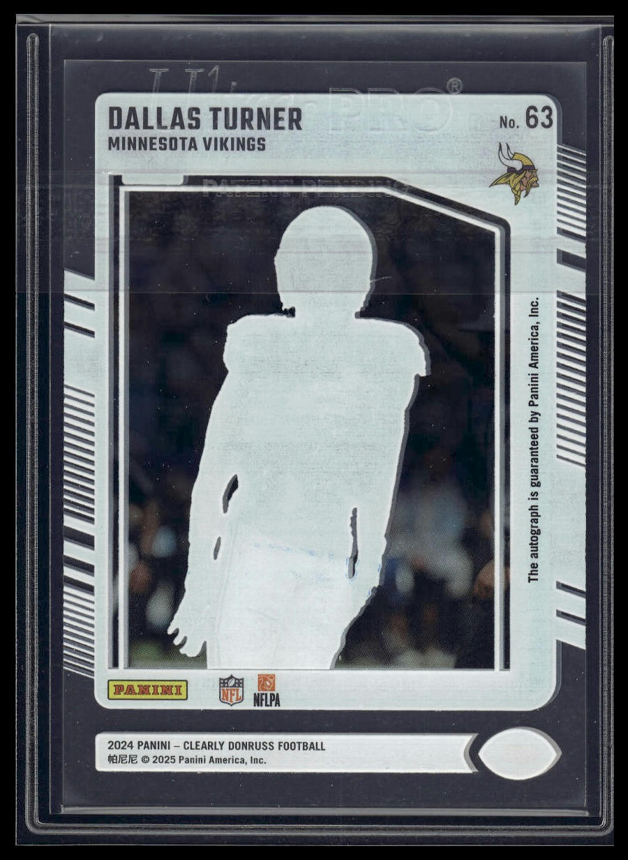 2024 Clearly Donruss #63 Dallas Turner Rated Rookie Autograph