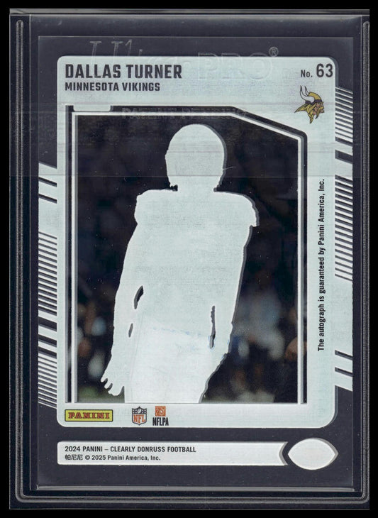2024 Clearly Donruss #63 Dallas Turner Rated Rookie Autograph
