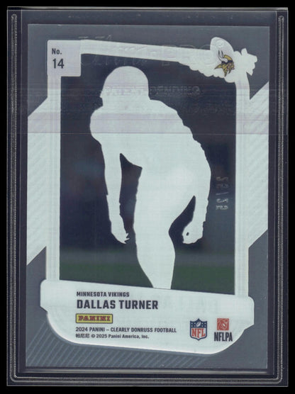 2024 Clearly Donruss #14 Dallas Turner Clearly The Rookies Green #/25