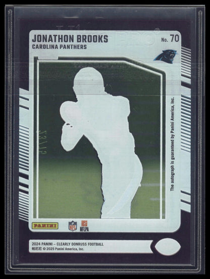 2024 Clearly Donruss #70 Jonathon Brooks Rated Rookie Auto Purple /75