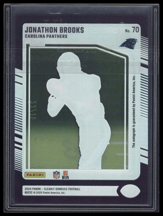 2024 Clearly Donruss #70 Jonathon Brooks Rated Rookie Auto Purple /75