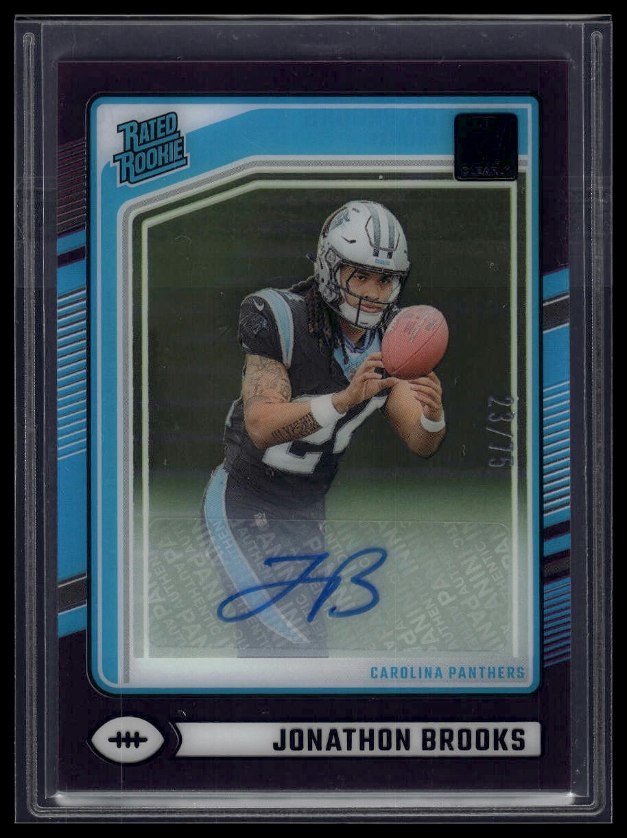 2024 Clearly Donruss #70 Jonathon Brooks Rated Rookie Auto Purple /75