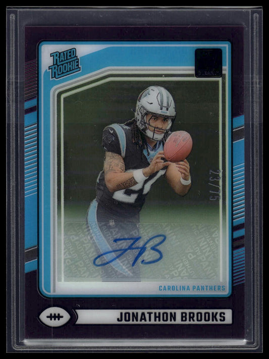 2024 Clearly Donruss #70 Jonathon Brooks Rated Rookie Auto Purple /75