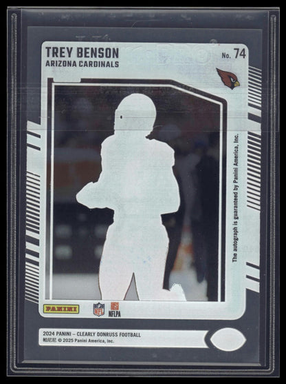 2024 Clearly Donruss #74 Trey Benson Rated Rookie Autograph