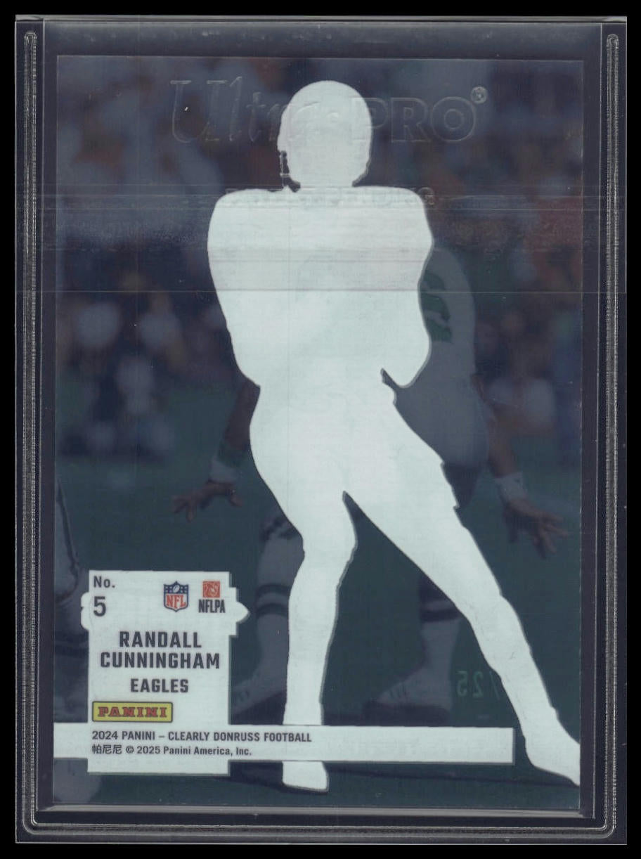 2024 Clearly Donruss #5 Randall Cunningham Clearly Retro 1994 Green #/25