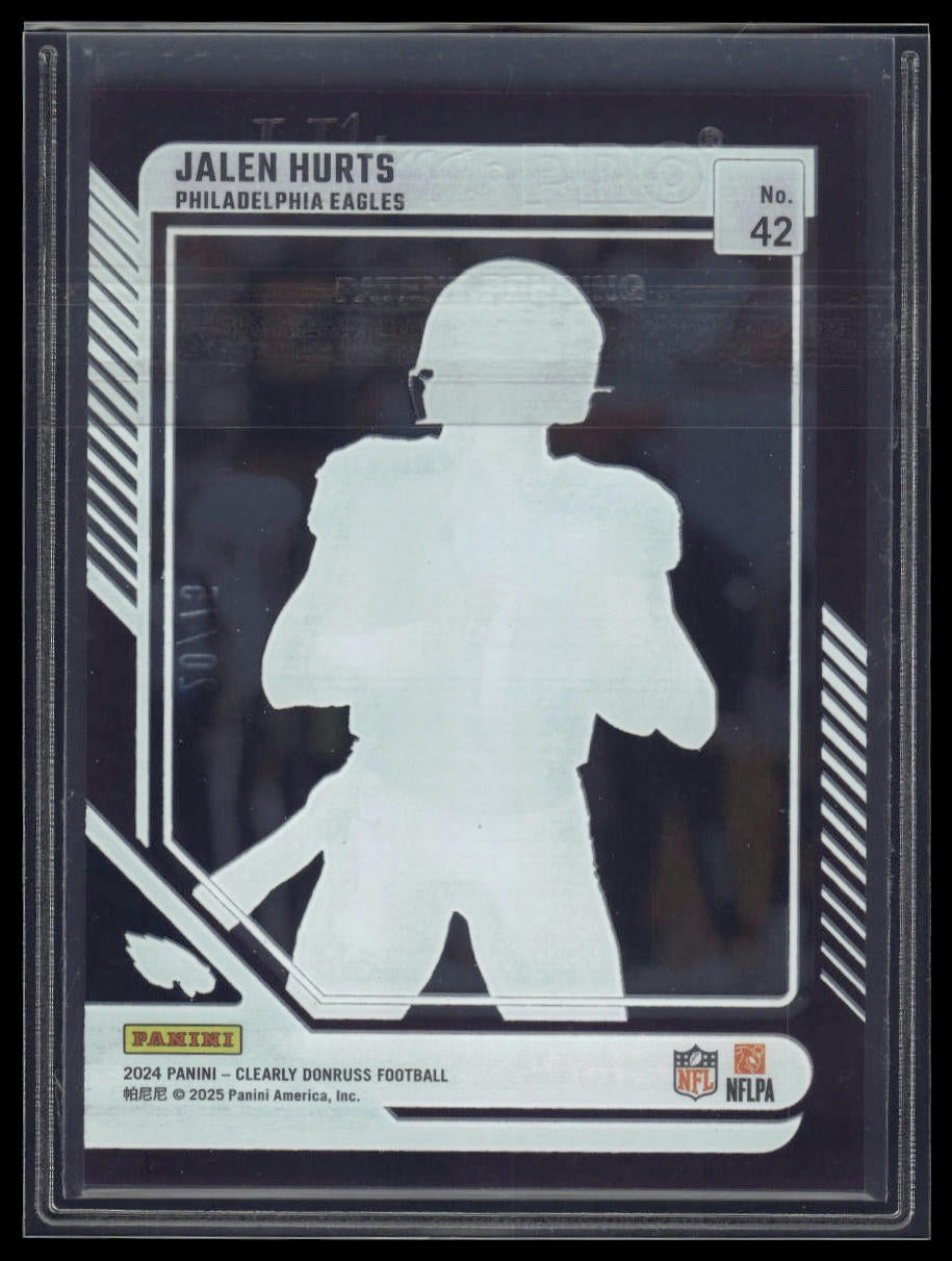2024 Clearly Donruss #42 Jalen Hurts Purple #/75