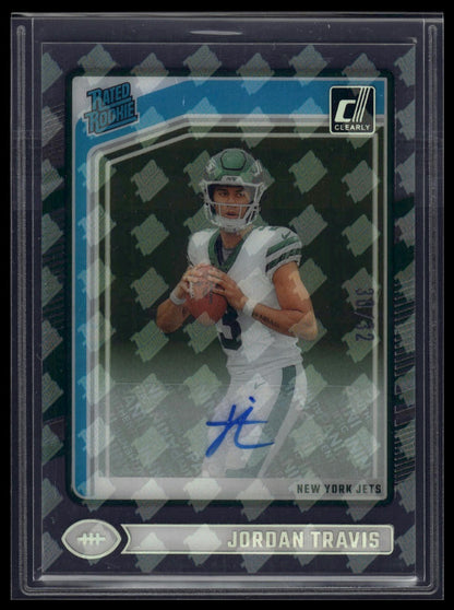 2024 Clearly Donruss #95 Jordan Travis Rated Rookie Autographs RR Logo #/32