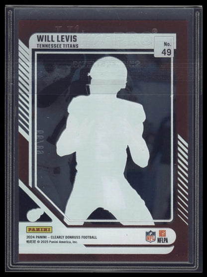 2024 Clearly Donruss #49 Will Levis Red #/99
