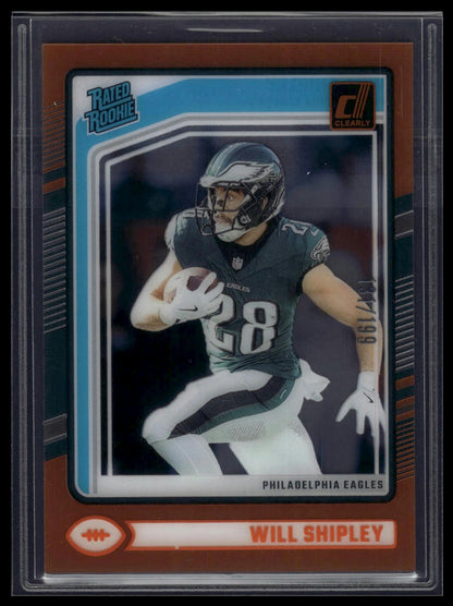 2024 Clearly Donruss #87 Will Shipley Orange #/199