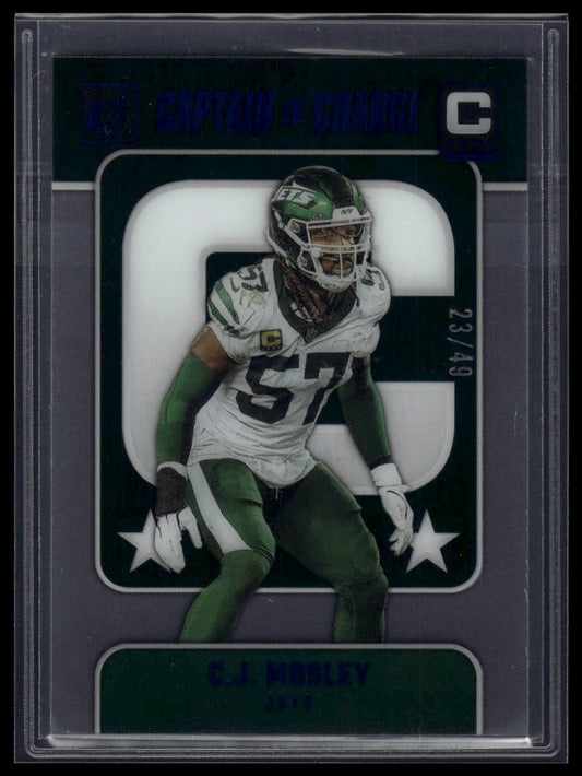 2024 Clearly Donruss #9 C.J. Mosley Clearly Captain In Charge Blue #/49