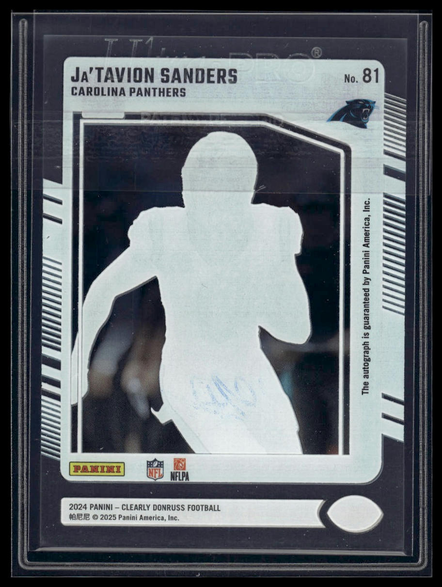 2024 Clearly Donruss #81 Ja'Tavion Sanders Rated Rookie Autograph