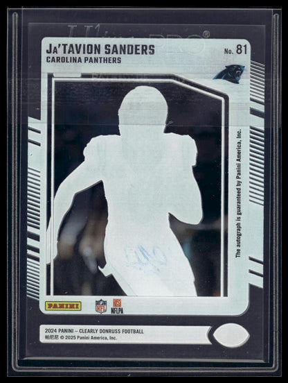 2024 Clearly Donruss #81 Ja'Tavion Sanders Rated Rookie Autograph