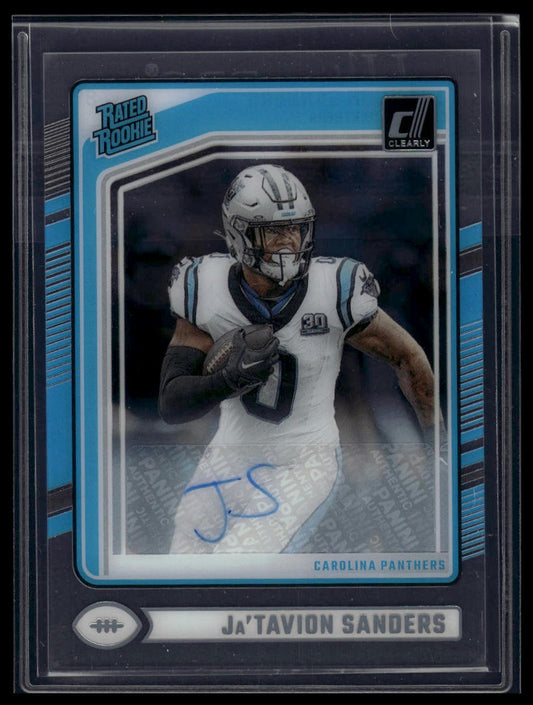 2024 Clearly Donruss #81 Ja'Tavion Sanders Rated Rookie Autograph