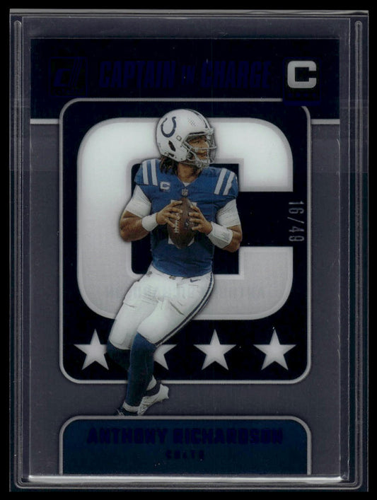 2024 Clearly Donruss #6 Anthony Richardson Clearly Captain In Charge Blue #/49