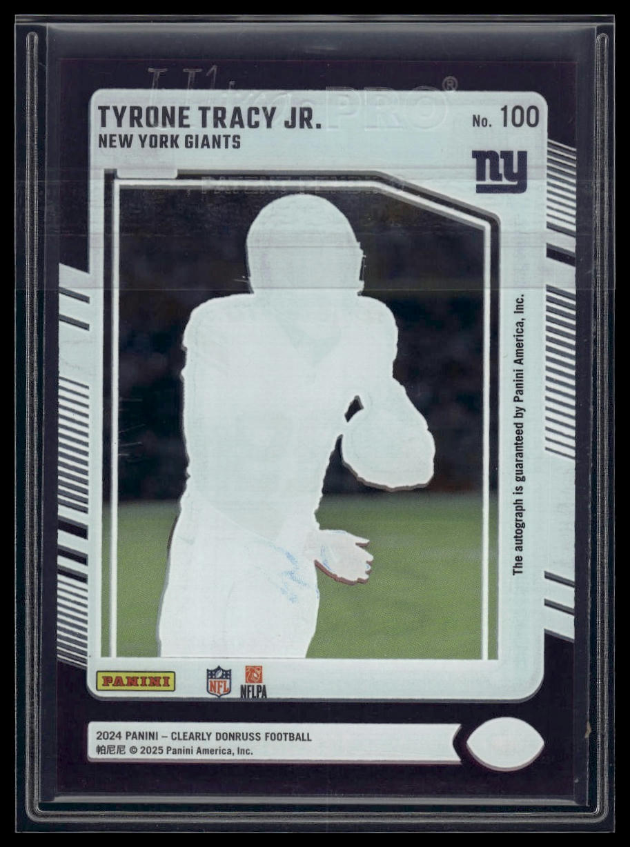2024 Clearly Donruss #100 Tyrone Tracy Jr. Rated Rookie Auto Purple #/75