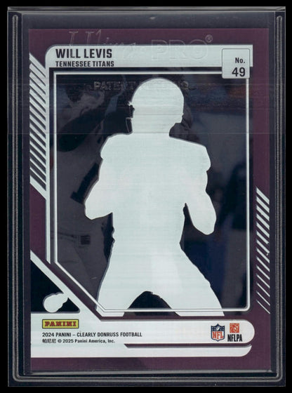 2024 Clearly Donruss #49 Will Levis Pink