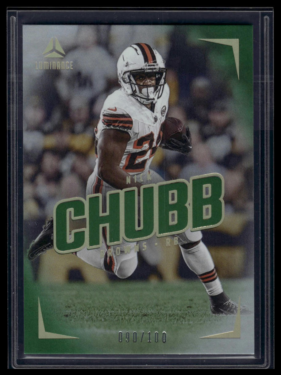 2024 Panini Luminance #14 Nick Chubb Green #/100