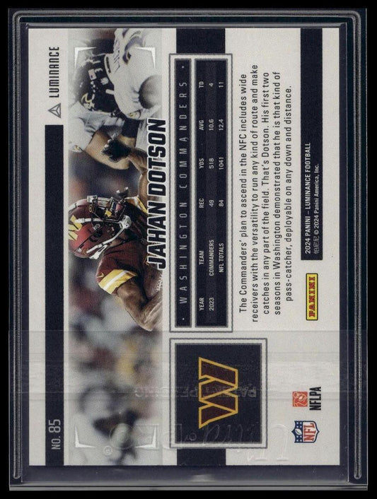 2024 Panini Luminance #85 Jahan Dotson Blue #/150