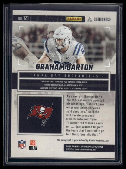 2024 Panini Luminance #121 Graham Barton Rookie Luminance Autographs #/700