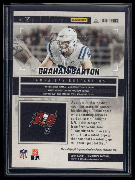 2024 Panini Luminance #121 Graham Barton Rookie Luminance Autographs #/700