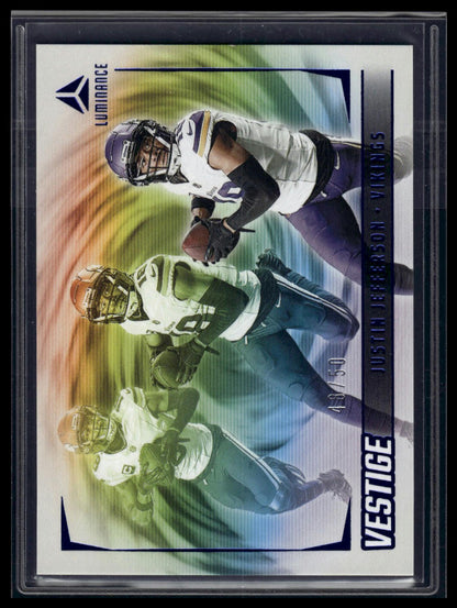 2024 Panini Luminance #VES-JJN Justin Jefferson Vestige Blue #/50