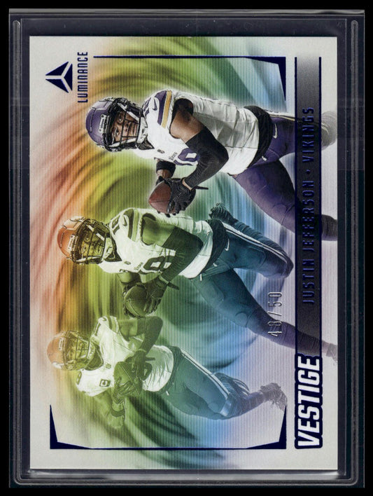 2024 Panini Luminance #VES-JJN Justin Jefferson Vestige Blue #/50